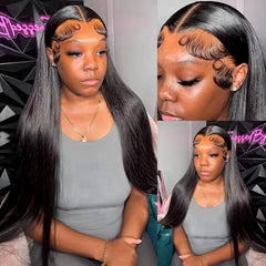 30 40 Inches 13X6 HD Transparent Lace Frontal Wigs Bone Straight 13X4 Lace Front Brazilian Pre Plucked Human Hair Wigs for Women