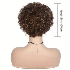 Short And Loose Curly Hair, Non-toxic Wig, Elastic Curly Hair, Curly Bangs, Full Mechanism, Suitable For The Whole Scene