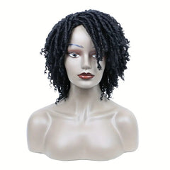Short Hair Braided Non-toxic Wig African Curly Wig Synthetic Wig African Hair Braided Hook Braided Wig Dirty Braid Headgear