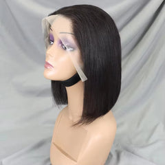 13x4 LACE WIG Human Hair Lace Front Bob Wigs Short Straight Style Transparent Lace Raw Brazilian For Black Women