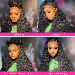 Deep Wave Frontal Wig Hd Lace Wigs on Clearance Sale 13X4 13X6 Water Wave Curly Human Hair Wig 30 Inch Lace Front Wig Human Hair