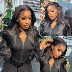 Body wave 13x6 HD Transparent lace front wig human hair 40 inch Pre Preplucked glueless brazilian wigs on sale choice for women
