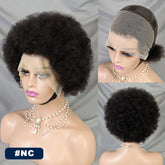 200% Density HD 13x4 Lace Front Afro Wig Human Hair Afro Kinky Curly Short Human Hair Wigs Brazilian Remy Human Natural Afro Wig