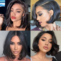 Short Body Wave Bundles With Closure 4x4 Lace Closure Indian 100% Human Hair Bundles With Closure 1B 30 27 Burgundy Colored