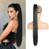 26Inch Ponytail Extensions Claw Long Straight Fake Pony Tail Clip in Hair Extension Natural Synthetic Heat Resistant Hairpiece