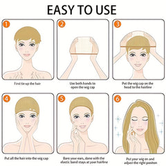 Stylish Synthetic Wig With Straight Hair, Non-toxic Wig, 26-inch Heat-resistant Long Black Hair, Bangs And Rose Net Hat, Suitable For The Whole Scene.