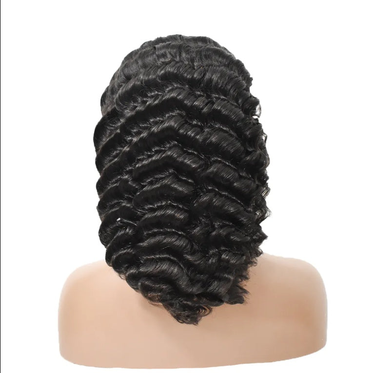 High Density 13x4 Sheer Lace Front Wig Deep Wavy Kink Texture Cut One Donor Indian Hair  No Shedding