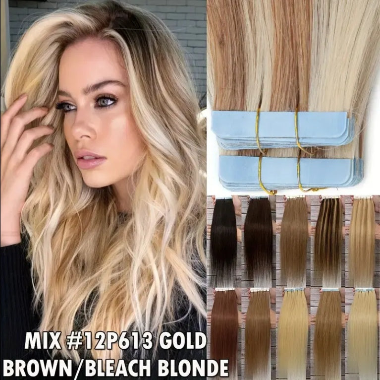 Tape On Hair Extension Virgin Cuticle Russian Natural Appearance  Human Invisible Human Hair Extension