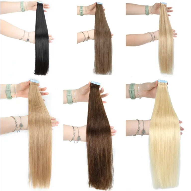 Tape On Hair Extension Virgin Cuticle Russian Natural Appearance  Human Invisible Human Hair Extension