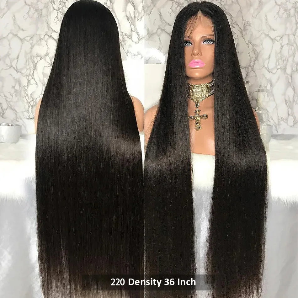 30 40 Inches 13X6 HD Transparent Lace Frontal Wigs Bone Straight 13X4 Lace Front Brazilian Pre Plucked Human Hair Wigs for Women