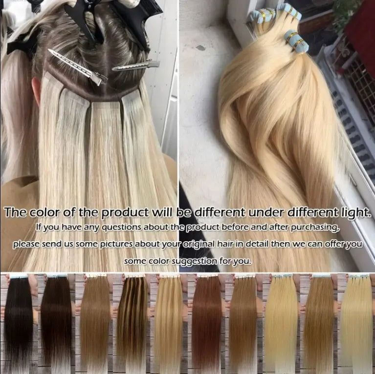 Tape On Hair Extension Virgin Cuticle Russian Natural Appearance  Human Invisible Human Hair Extension