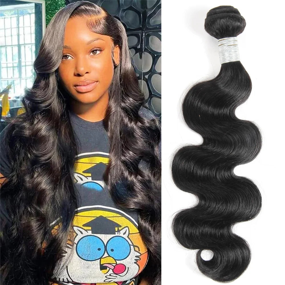 CHEAP Body Wave Bundles Brazilian Hair Weave Bundles 1/3/4 PCS Human Hair Bundles Natural Black 8-28"Remy Hair Extensions