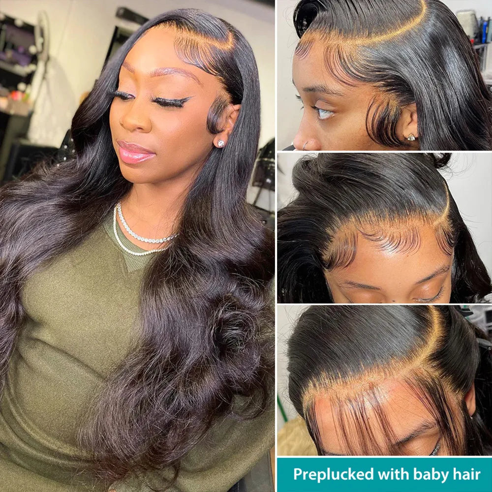 Body wave 13x6 HD Transparent lace front wig human hair 40 inch Pre Preplucked glueless brazilian wigs on sale choice for women