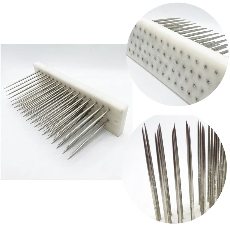22x5.5x8.5cm White Stainless Steel Hair Hackle With Needle For Combing Bulk Hair Human Hair Extensions Comb Machine Weft Tools