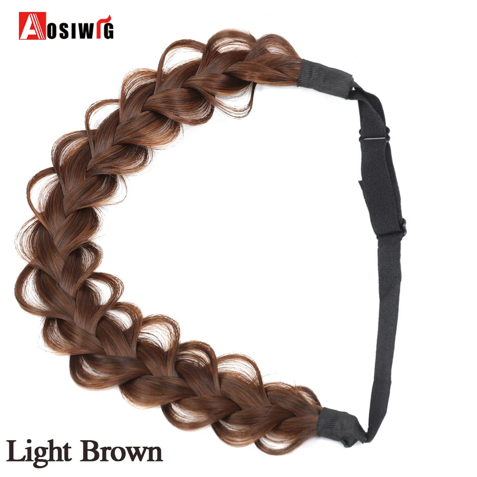 Women Girls Fashion Hair accessories Synthetic Wig Hair Bands Vintage Headband Braids HairBands Headwear Hair Wig Accessories