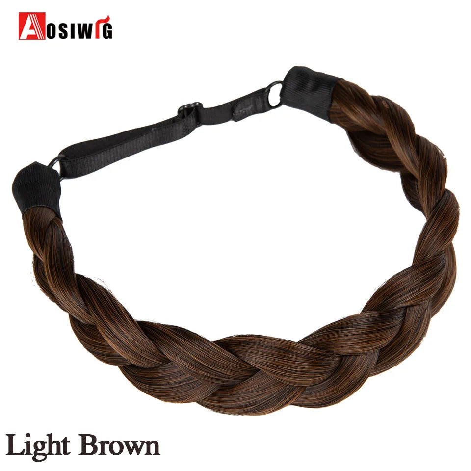 Women Girls Fashion Hair accessories Synthetic Wig Hair Bands Vintage Headband Braids HairBands Headwear Hair Wig Accessories