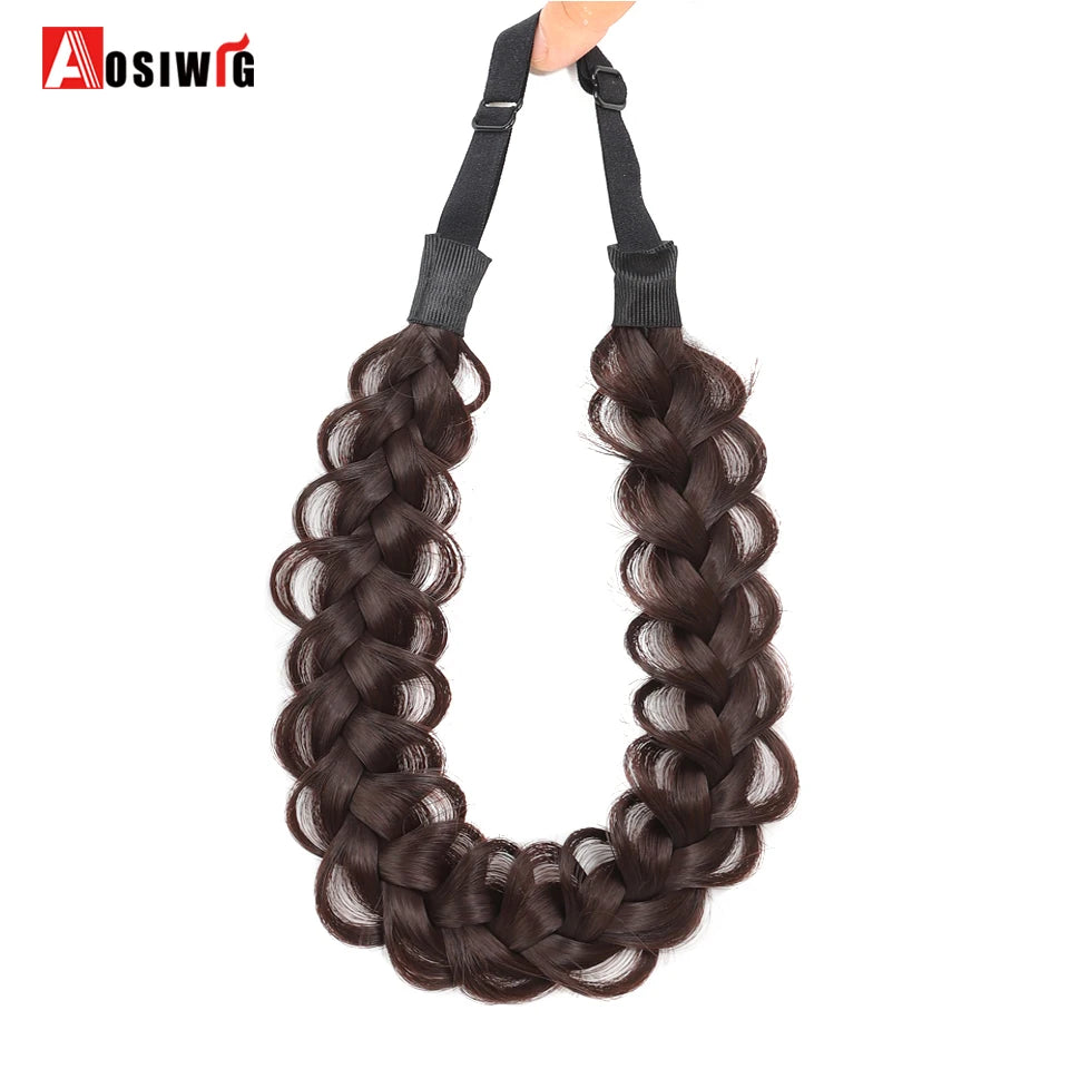 Women Girls Fashion Hair accessories Synthetic Wig Hair Bands Vintage Headband Braids HairBands Headwear Hair Wig Accessories