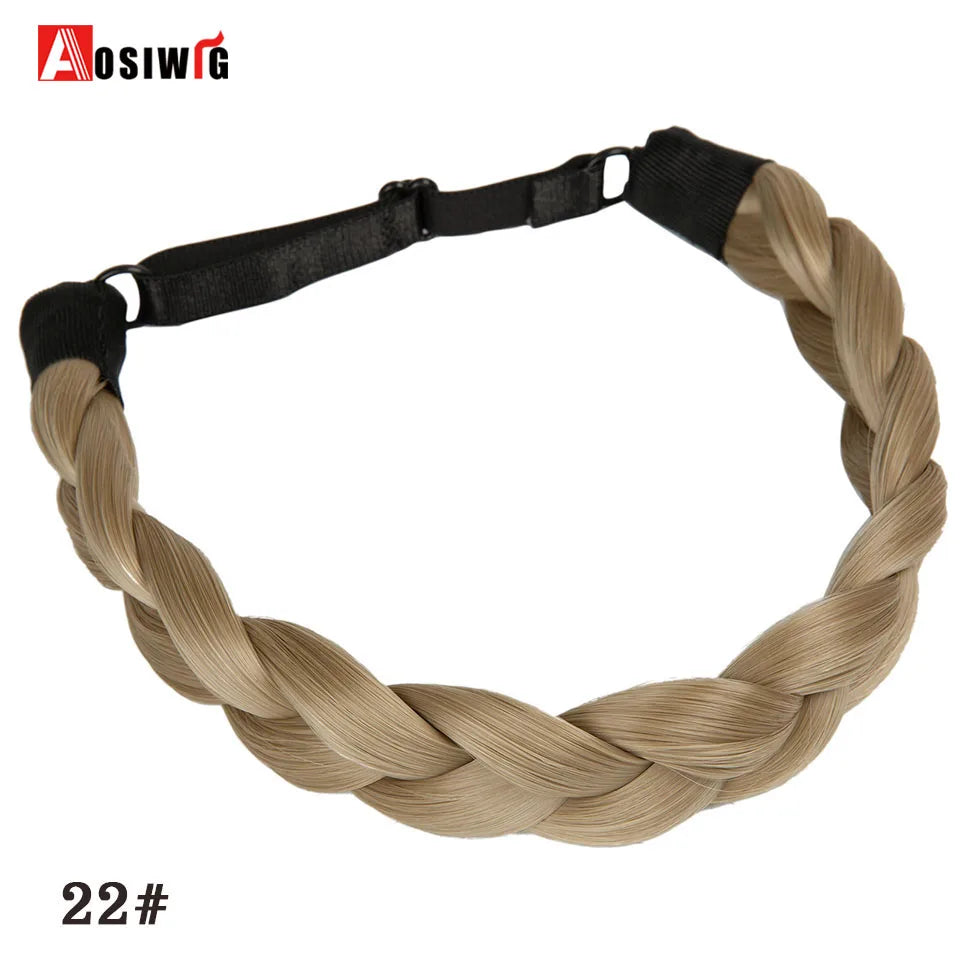 Women Girls Fashion Hair accessories Synthetic Wig Hair Bands Vintage Headband Braids HairBands Headwear Hair Wig Accessories
