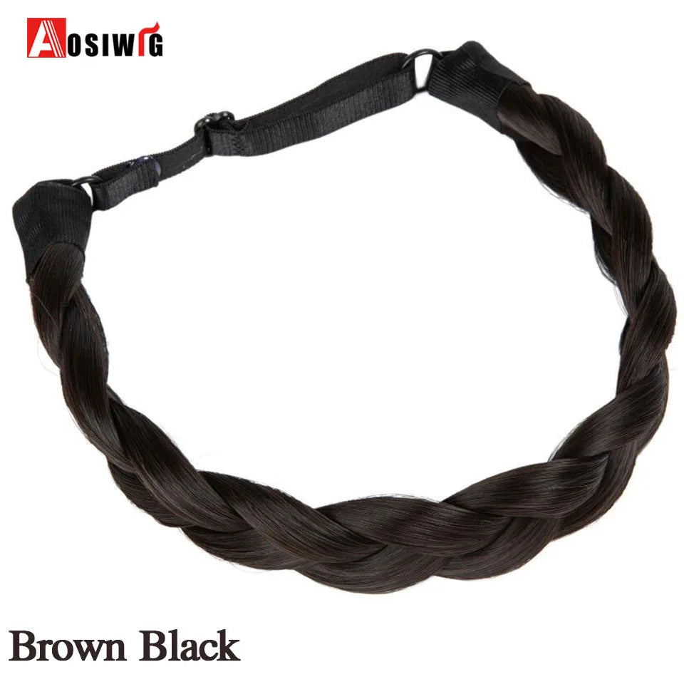 Women Girls Fashion Hair accessories Synthetic Wig Hair Bands Vintage Headband Braids HairBands Headwear Hair Wig Accessories