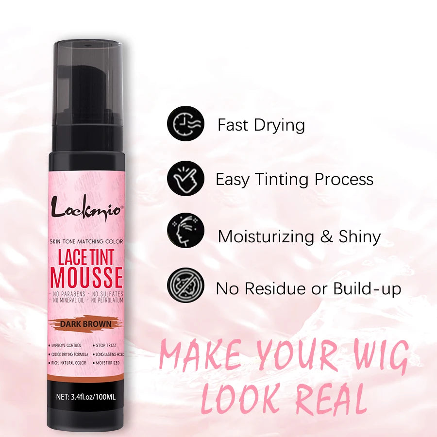 LOVKMIO 4pcs Wig Installation Kit Frontal Melting Spray Quick-Drying Lace Tint Mousses Waterproof Hair Adhesive Glue Remover Set