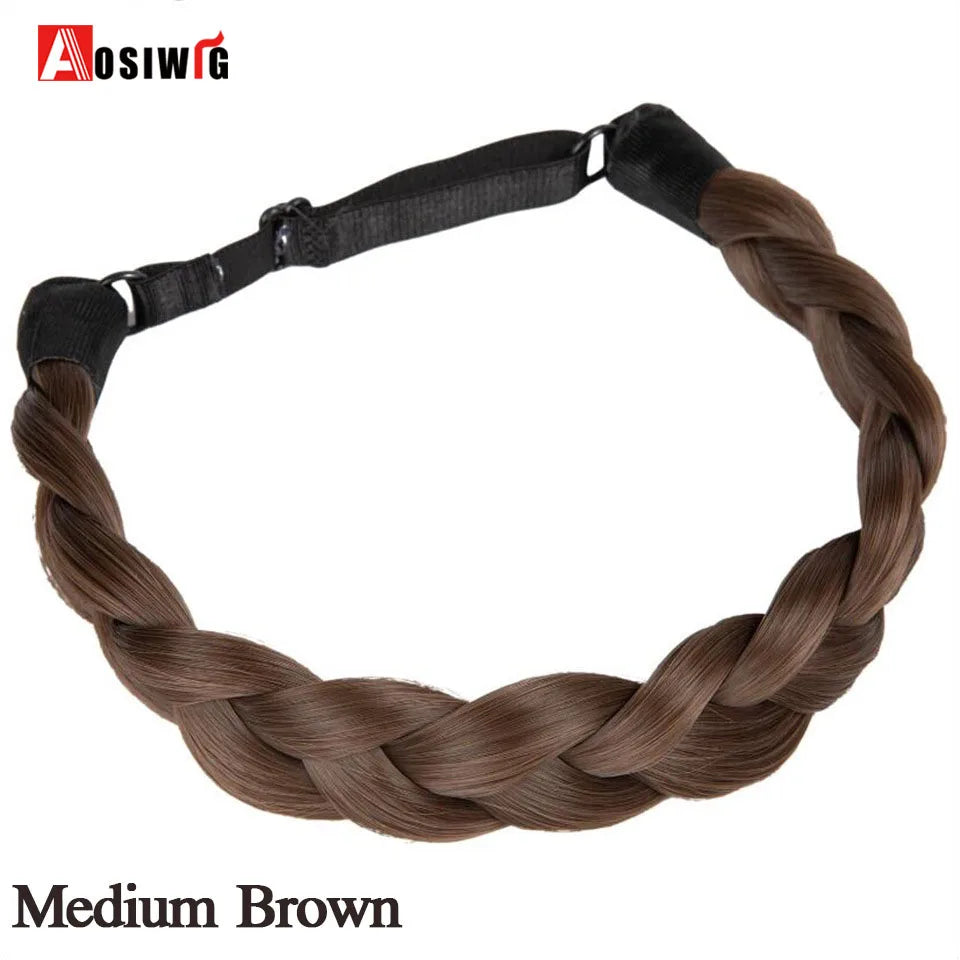 Women Girls Fashion Hair accessories Synthetic Wig Hair Bands Vintage Headband Braids HairBands Headwear Hair Wig Accessories