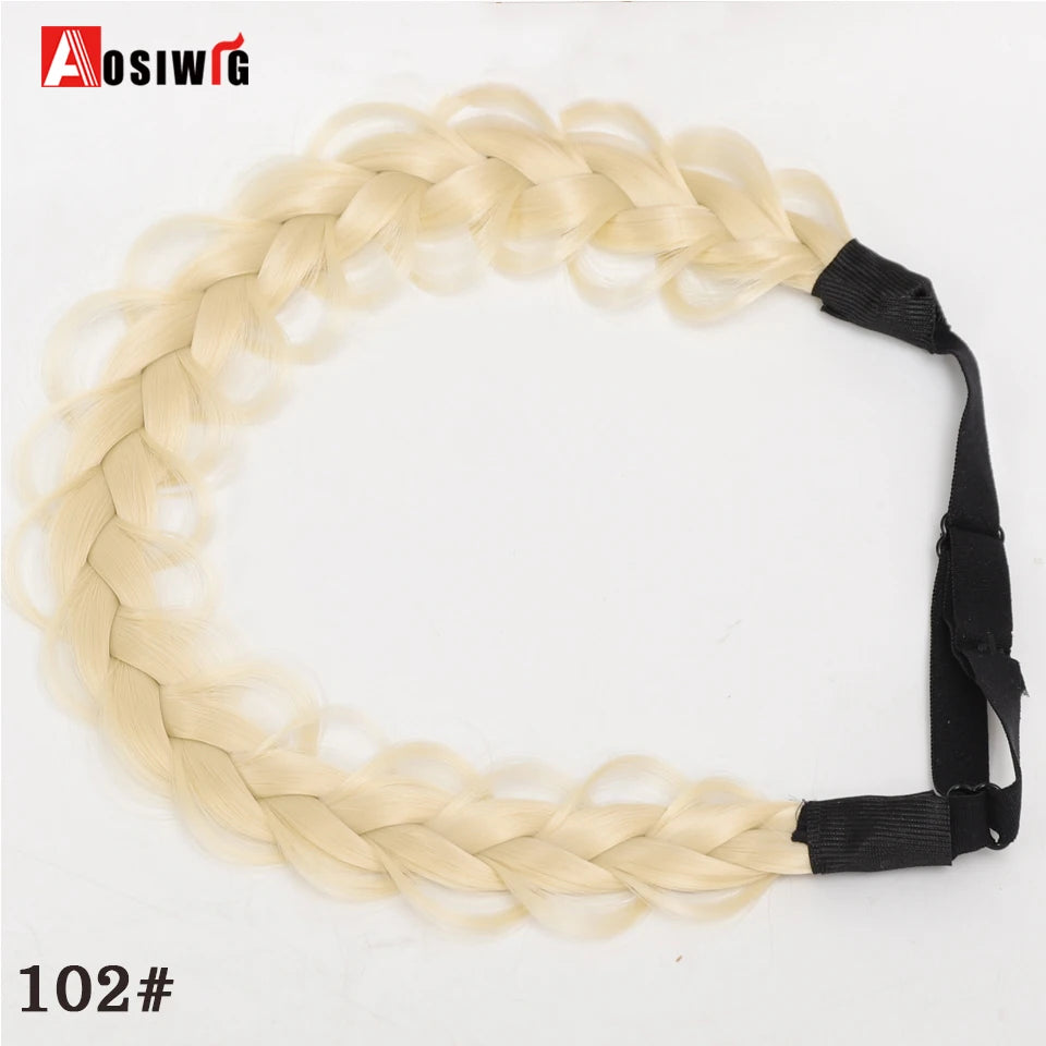 Women Girls Fashion Hair accessories Synthetic Wig Hair Bands Vintage Headband Braids HairBands Headwear Hair Wig Accessories
