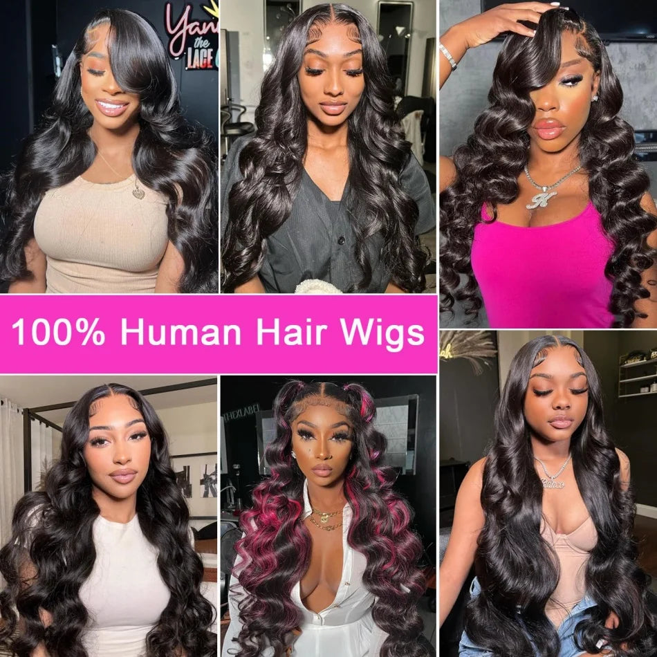 Body wave 13x6 HD Transparent lace front wig human hair 40 inch Pre Preplucked glueless brazilian wigs on sale choice for women