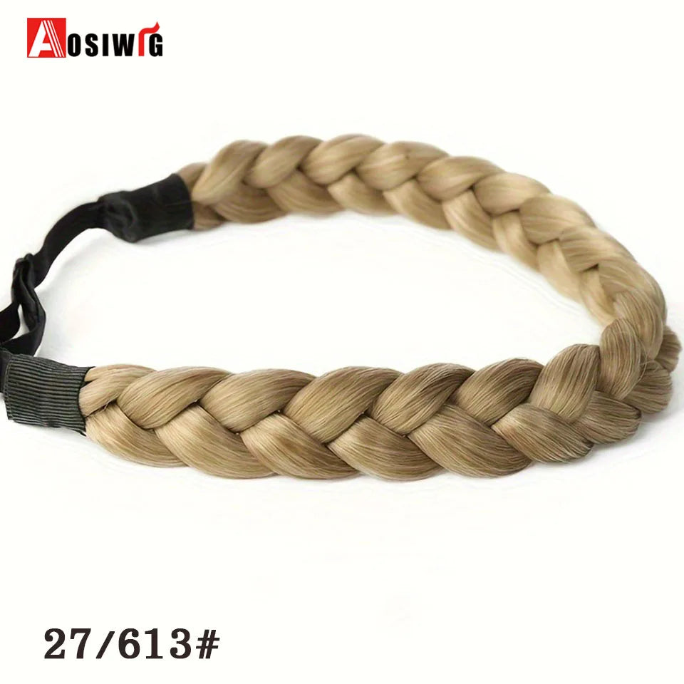 Women Girls Fashion Hair accessories Synthetic Wig Hair Bands Vintage Headband Braids HairBands Headwear Hair Wig Accessories