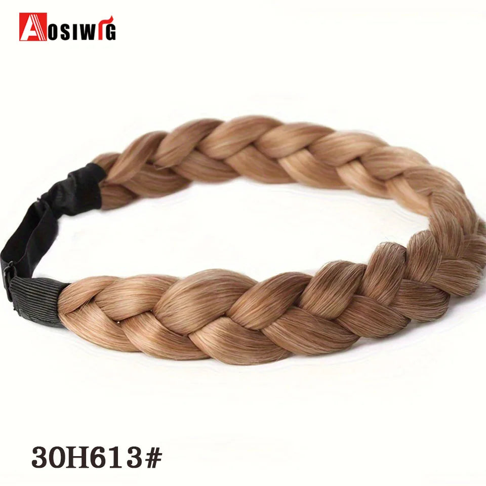 Women Girls Fashion Hair accessories Synthetic Wig Hair Bands Vintage Headband Braids HairBands Headwear Hair Wig Accessories