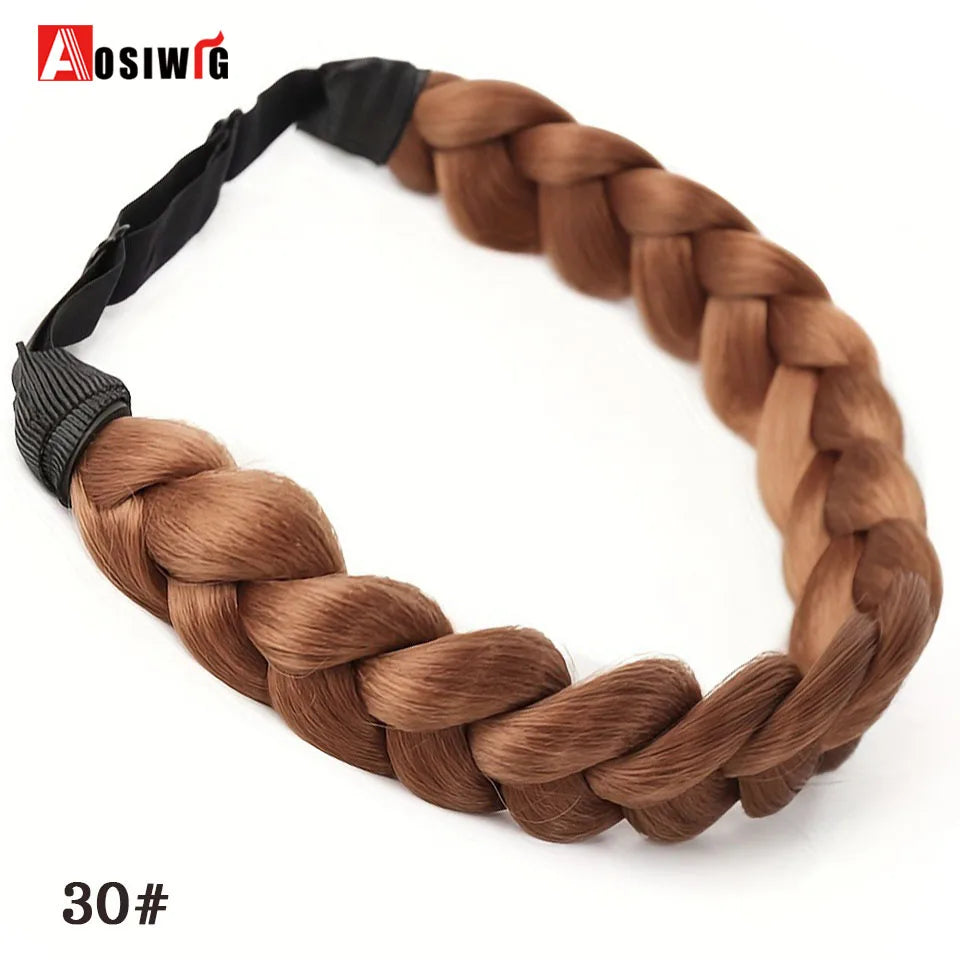 Women Girls Fashion Hair accessories Synthetic Wig Hair Bands Vintage Headband Braids HairBands Headwear Hair Wig Accessories