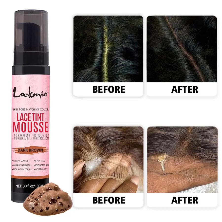 LOVKMIO 4pcs Wig Installation Kit Frontal Melting Spray Quick-Drying Lace Tint Mousses Waterproof Hair Adhesive Glue Remover Set