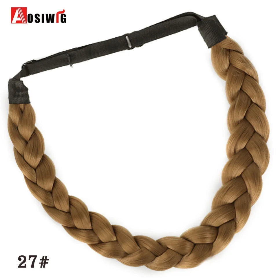 Women Girls Fashion Hair accessories Synthetic Wig Hair Bands Vintage Headband Braids HairBands Headwear Hair Wig Accessories