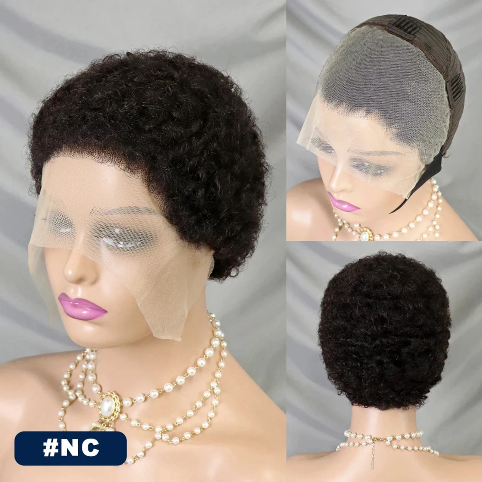 200% Density HD 13x4 Lace Front Afro Wig Human Hair Afro Kinky Curly Short Human Hair Wigs Brazilian Remy Human Natural Afro Wig
