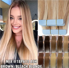 18P613 Tape Ins Extension Hair Growth 50g Russian Virgin Remy  Human Hair Extension Wholesaler Price Adhesive Hair Extension Hair Extension