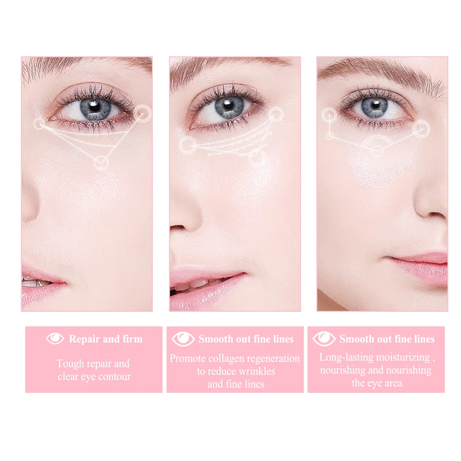 Retinol Eye Cream Stick Fade Fine Line Remove Wrinkle Eye Bags Anti-Puffiness Dark Circle Smoothing Firming under Eye Skin Care