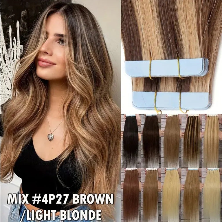Tape On Hair Extension Virgin Cuticle Russian Natural Appearance  Human Invisible Human Hair Extension