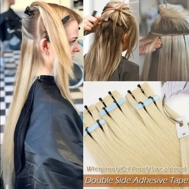 Tape On Hair Extension Virgin Cuticle Russian Natural Appearance  Human Invisible Human Hair Extension