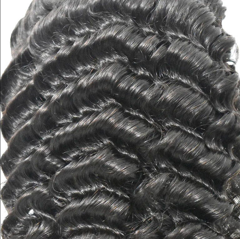 High Density 13x4 Sheer Lace Front Wig Deep Wavy Kink Texture Cut One Donor Indian Hair  No Shedding