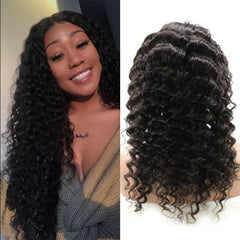 High Density 13x4 Sheer Lace Front Wig Deep Wavy Kink Texture Cut One Donor Indian Hair  No Shedding